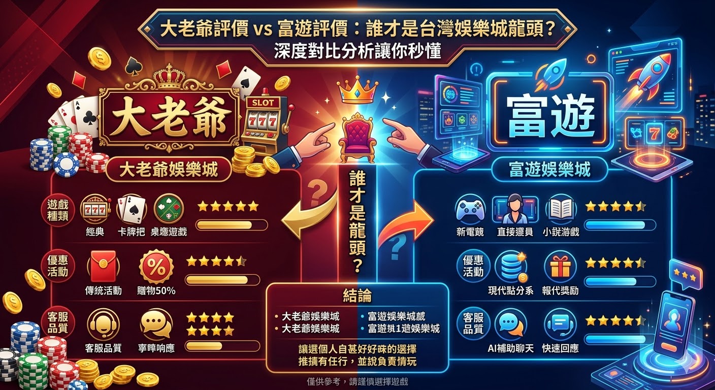 大老爺評價 vs 富遊評價：誰才是台灣娛樂城龍頭？深度對比分析讓你秒懂