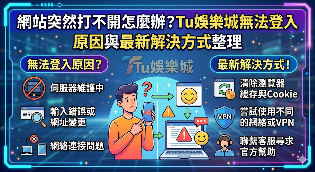 網站突然打不開怎麼辦?Tu娛樂城無法登入原因與最新解決方式整理