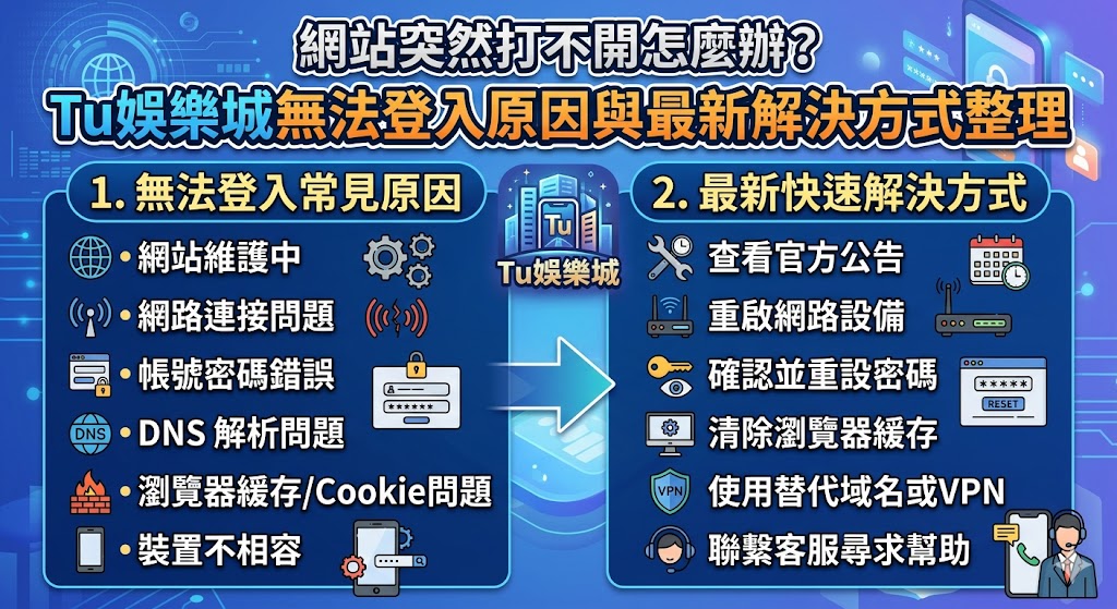 網站突然打不開怎麼辦?Tu娛樂城無法登入原因與最新解決方式整理